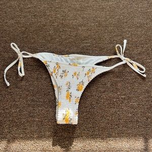 White Floral Hollister Cheeky Bikini Bottom